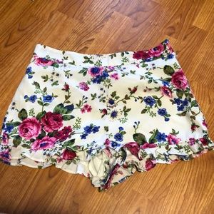 Floral, High Waisted Shorts